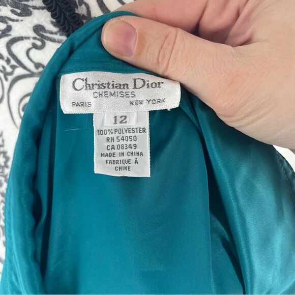 Vintage Christian Dior Chemises Dual Button Down Satin Top - Picture 6 of 6